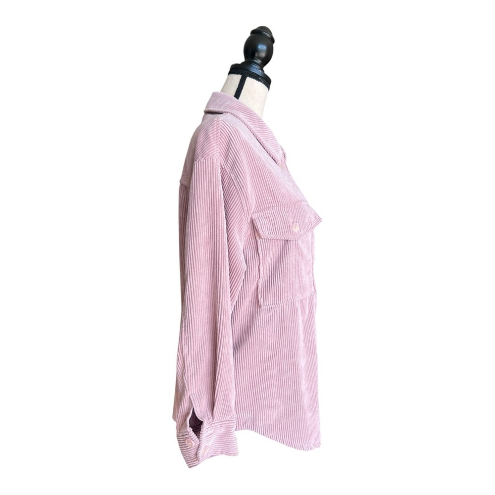 Ashley By 26 International Pink Corduroy Shirt Jacket Size S - Picture 3 of 6